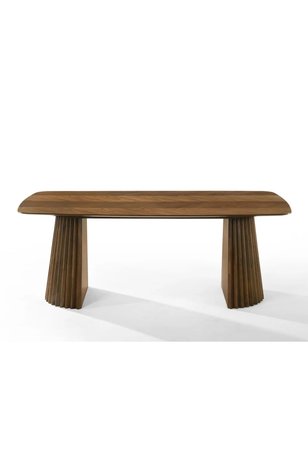 Luxury Herringbone Walnut Dining Table Modern Italian Style for Villa