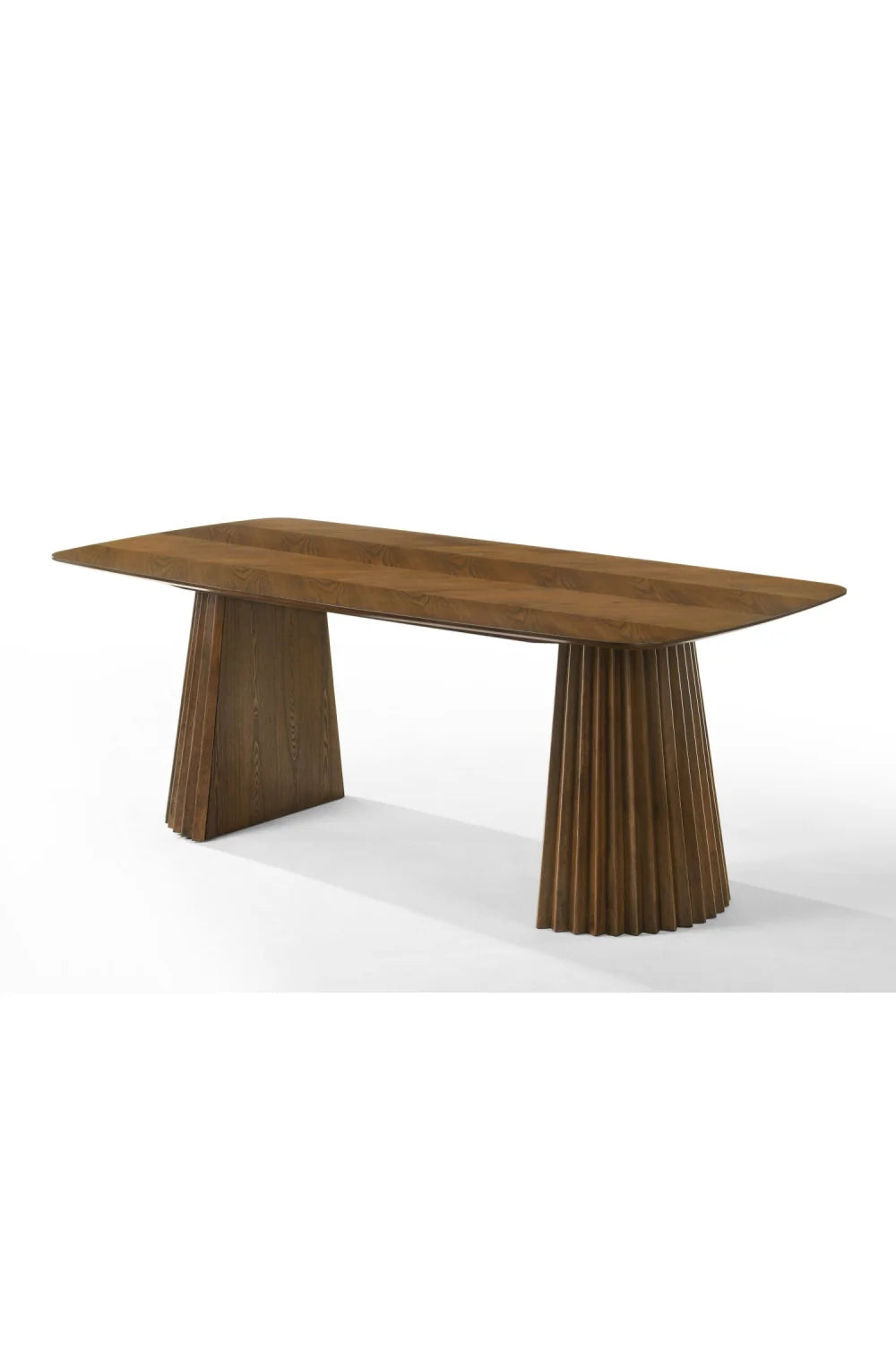 Luxury Herringbone Walnut Dining Table Modern Italian Style for Villa
