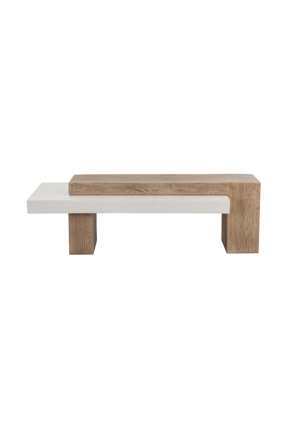 Luxury Herriot Timber-Effect Concrete Rectangular Coffee Table Modern Italian Style for Villa
