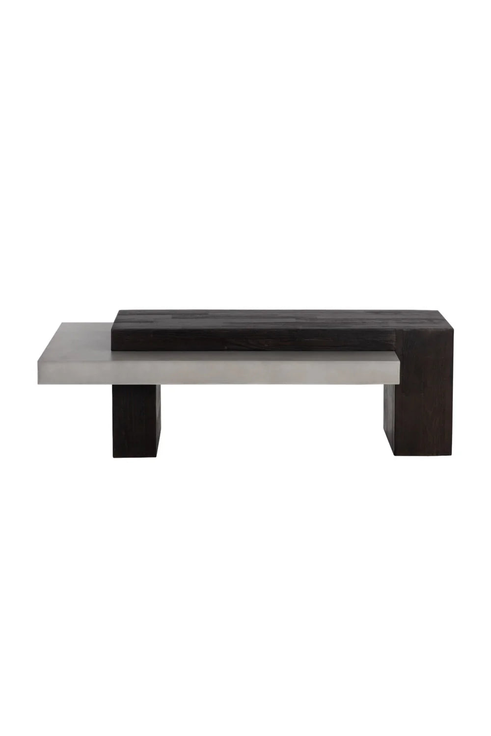 Luxury Herriot Timber-Effect Concrete Rectangular Coffee Table Modern Italian Style for Villa