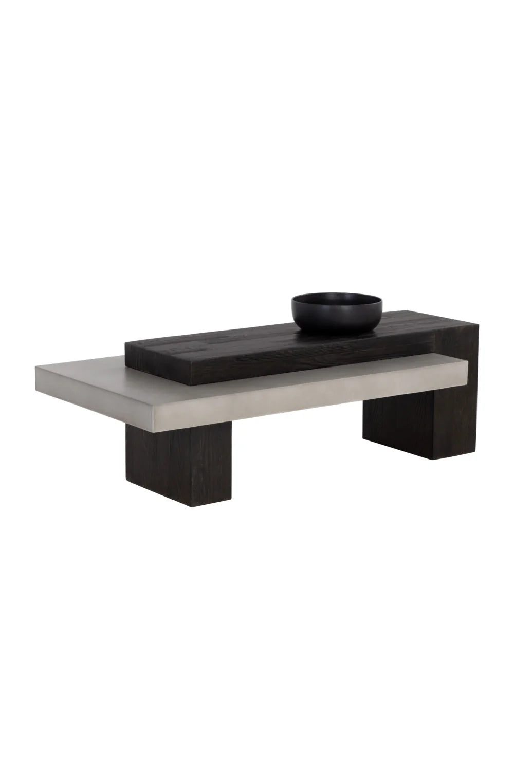 Luxury Herriot Timber-Effect Concrete Rectangular Coffee Table Modern Italian Style for Villa
