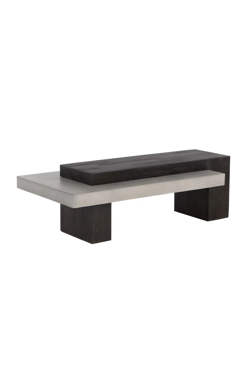 Luxury Herriot Timber-Effect Concrete Rectangular Coffee Table Modern Italian Style for Villa