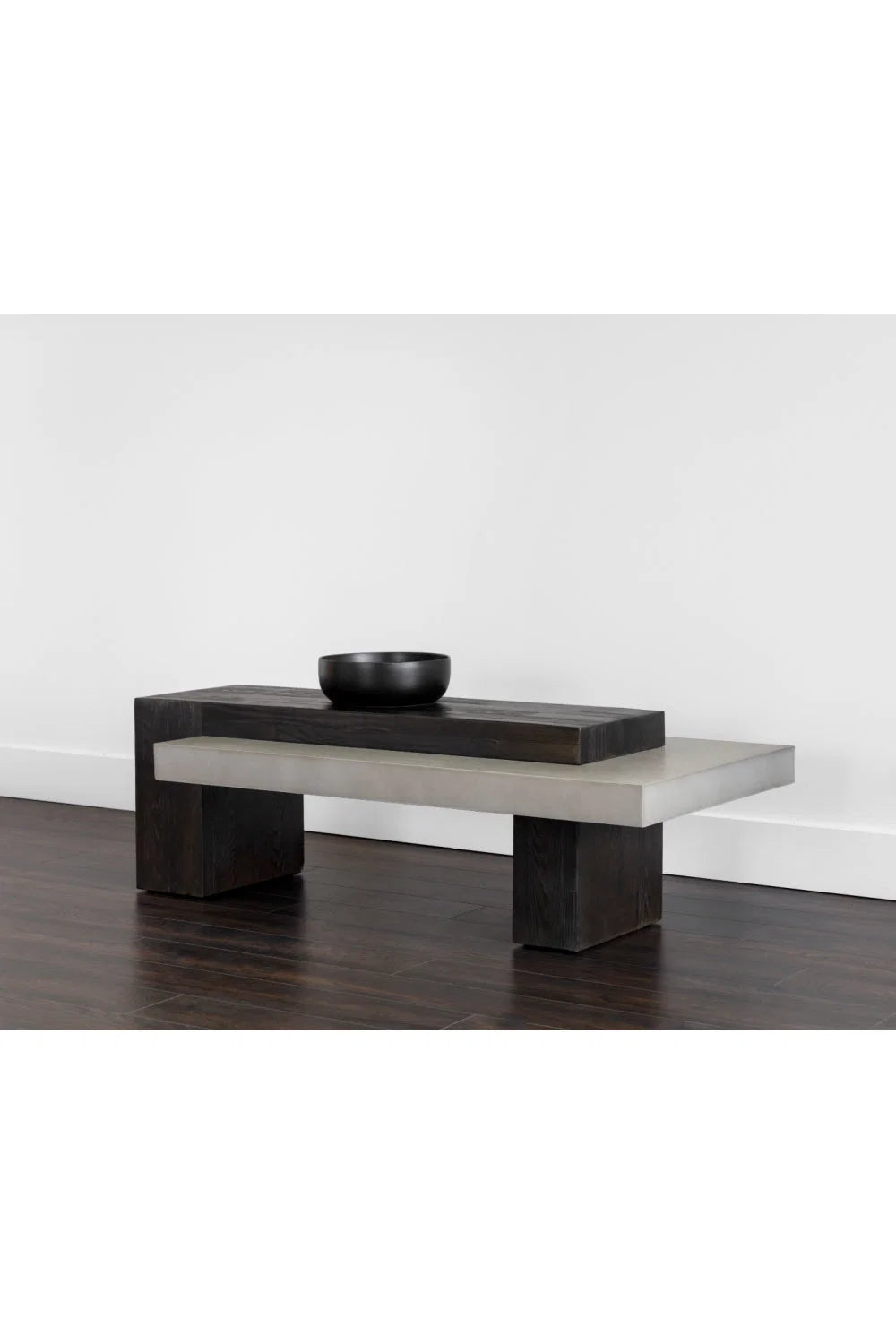 Luxury Herriot Timber-Effect Concrete Rectangular Coffee Table Modern Italian Style for Villa