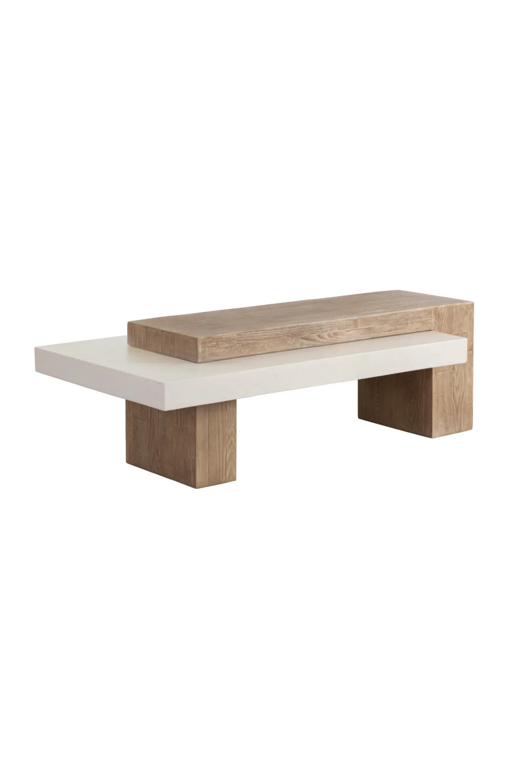 Luxury Herriot Timber-Effect Concrete Rectangular Coffee Table Modern Italian Style for Villa
