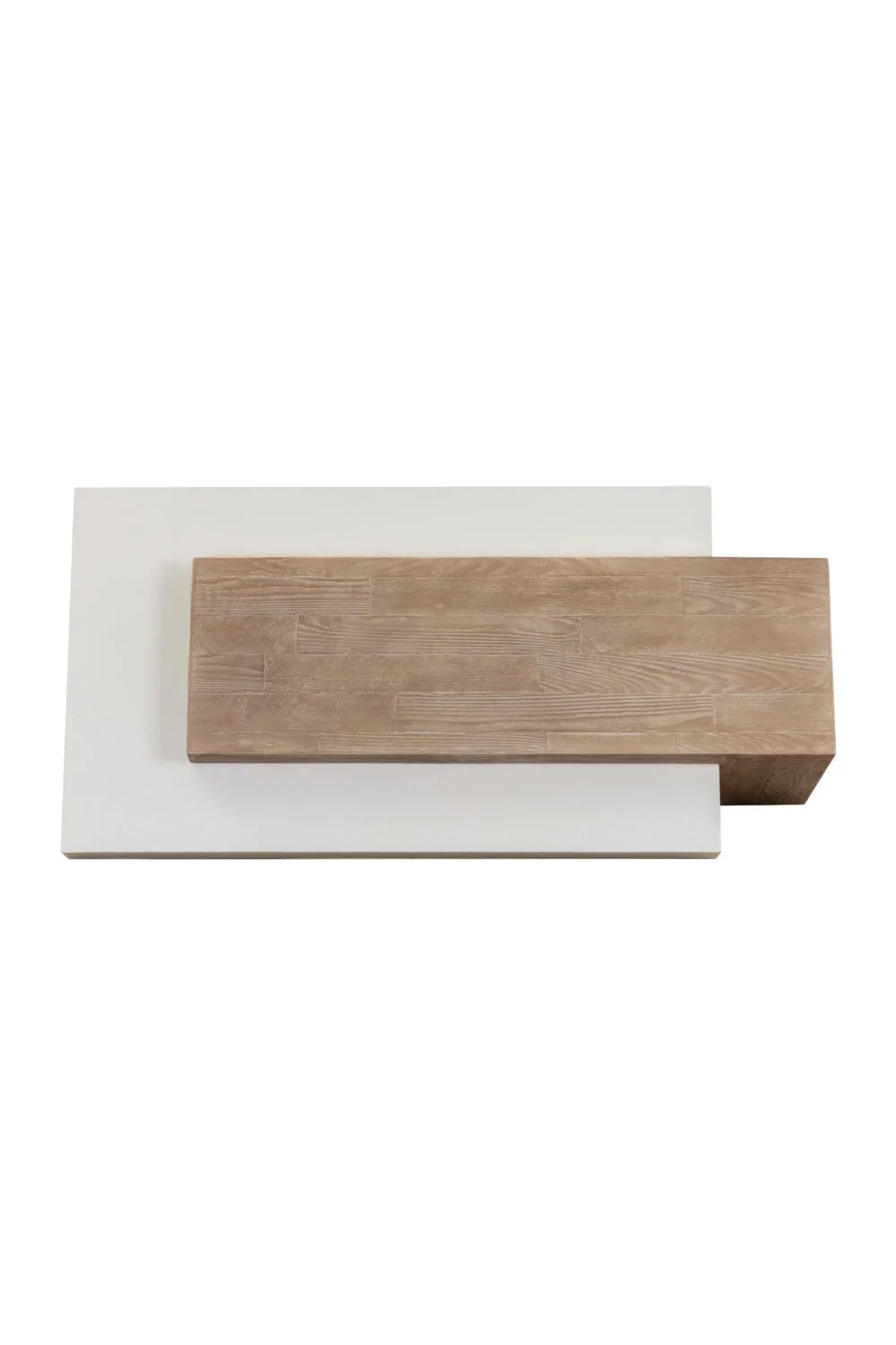 Luxury Herriot Timber-Effect Concrete Rectangular Coffee Table Modern Italian Style for Villa