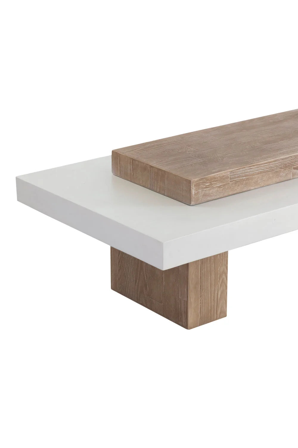 Luxury Herriot Timber-Effect Concrete Rectangular Coffee Table Modern Italian Style for Villa