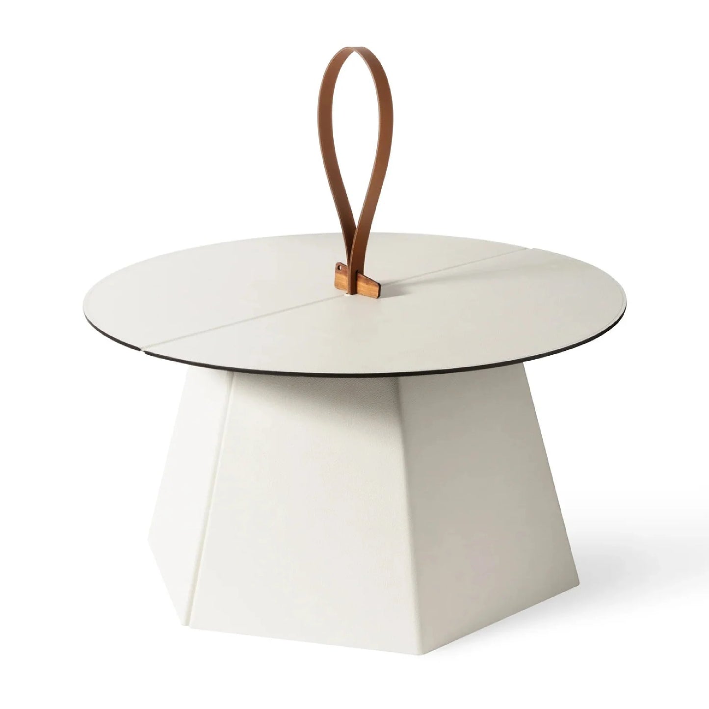 Luxury Hexagonal Leather Folding Table Modern Italian Style for Villa