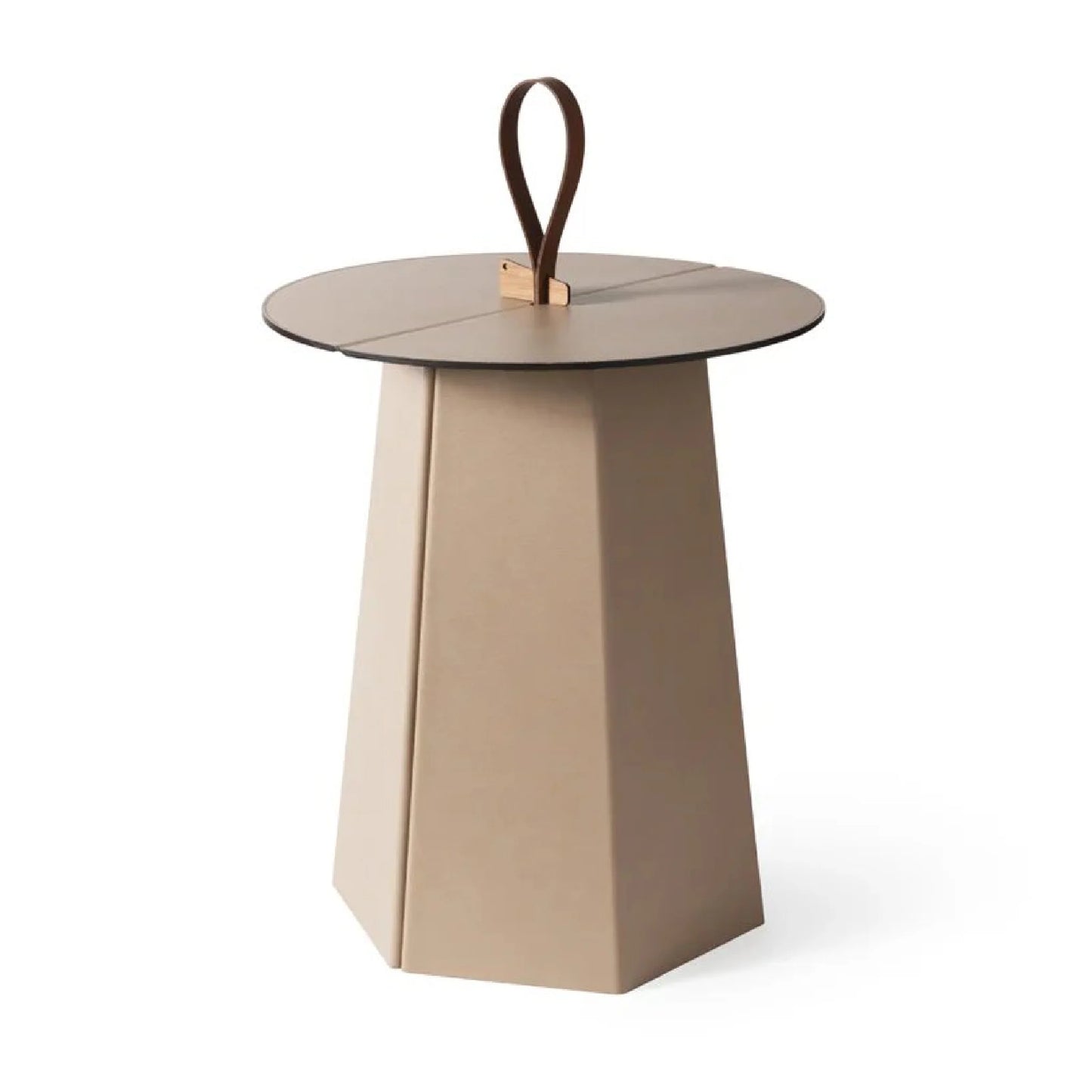 Luxury Hexagonal Leather Folding Table Modern Italian Style for Villa