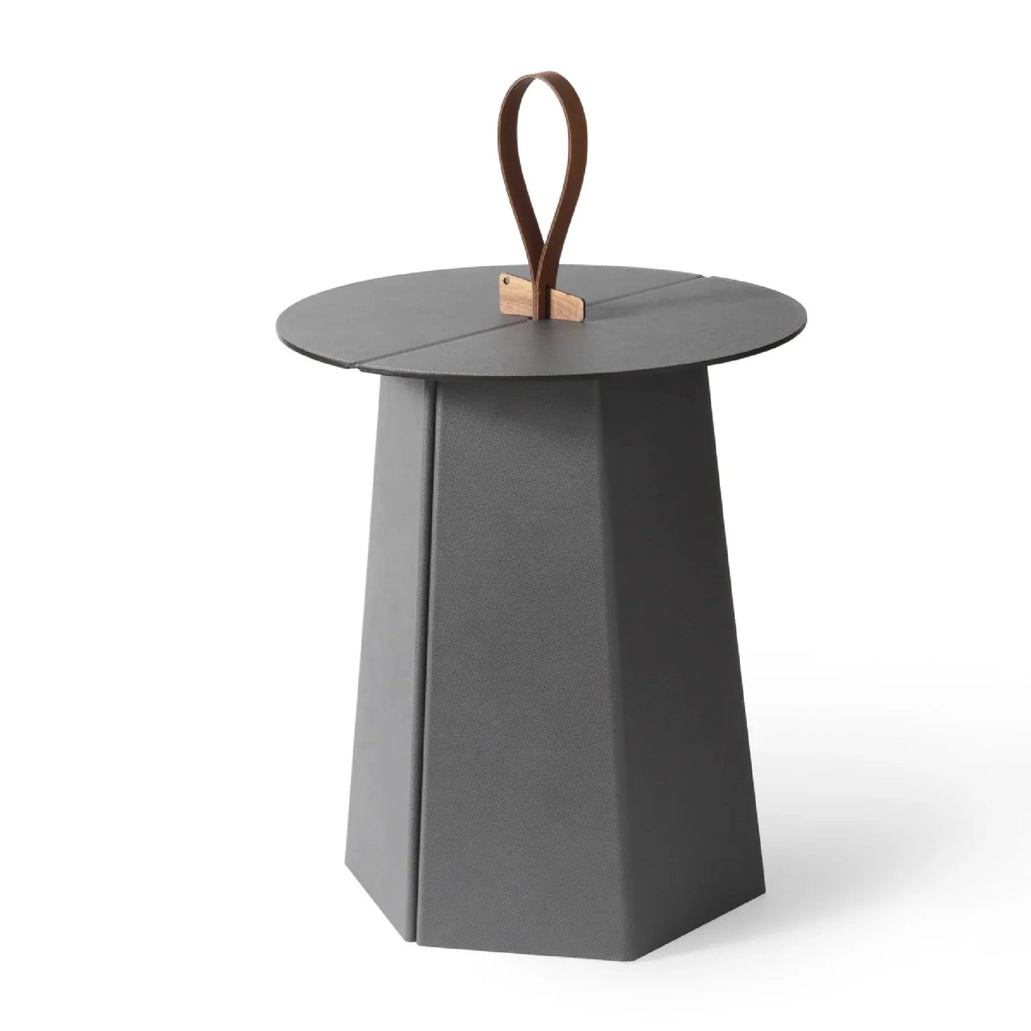Luxury Hexagonal Leather Folding Table Modern Italian Style for Villa