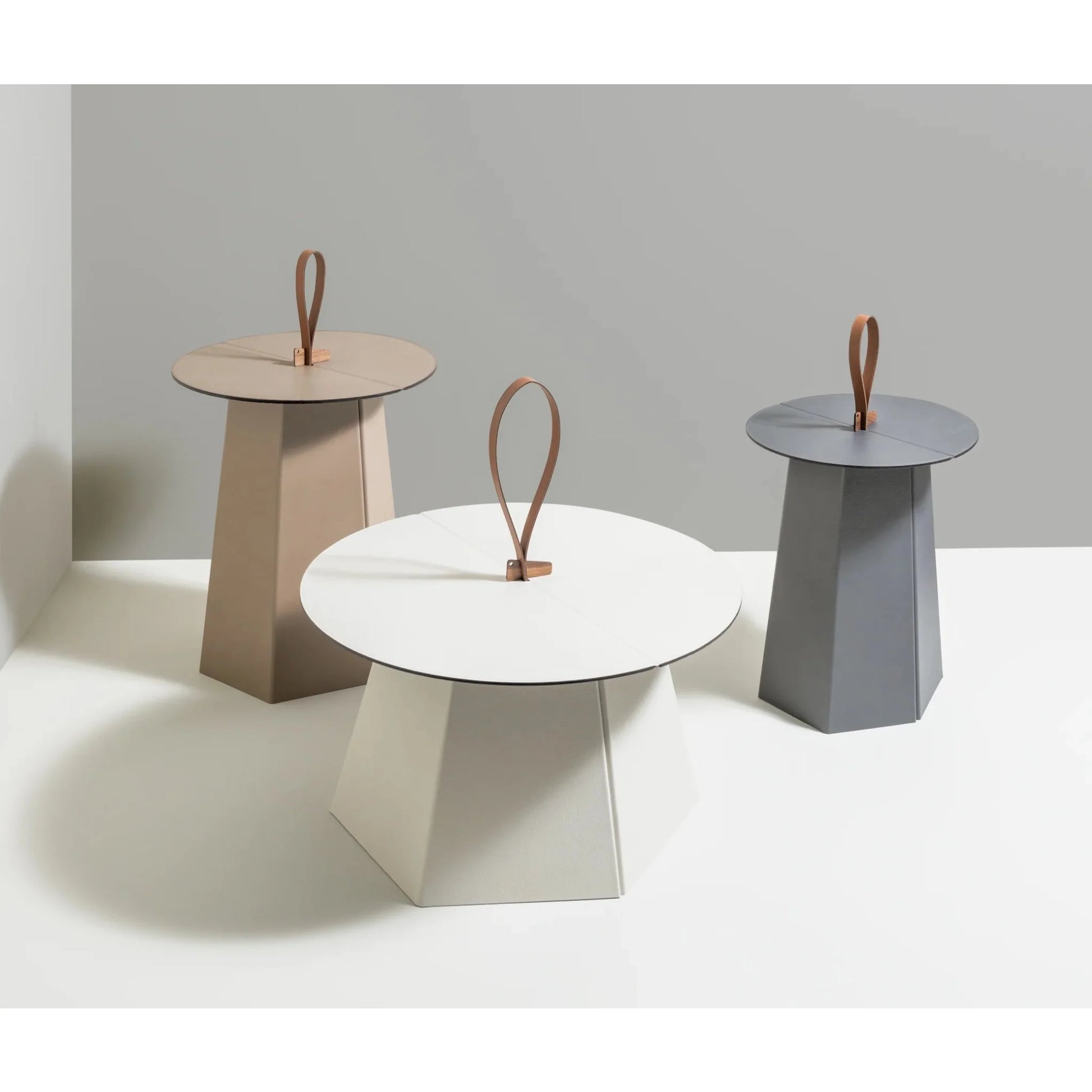 Luxury Hexagonal Leather Folding Table Modern Italian Style for Villa