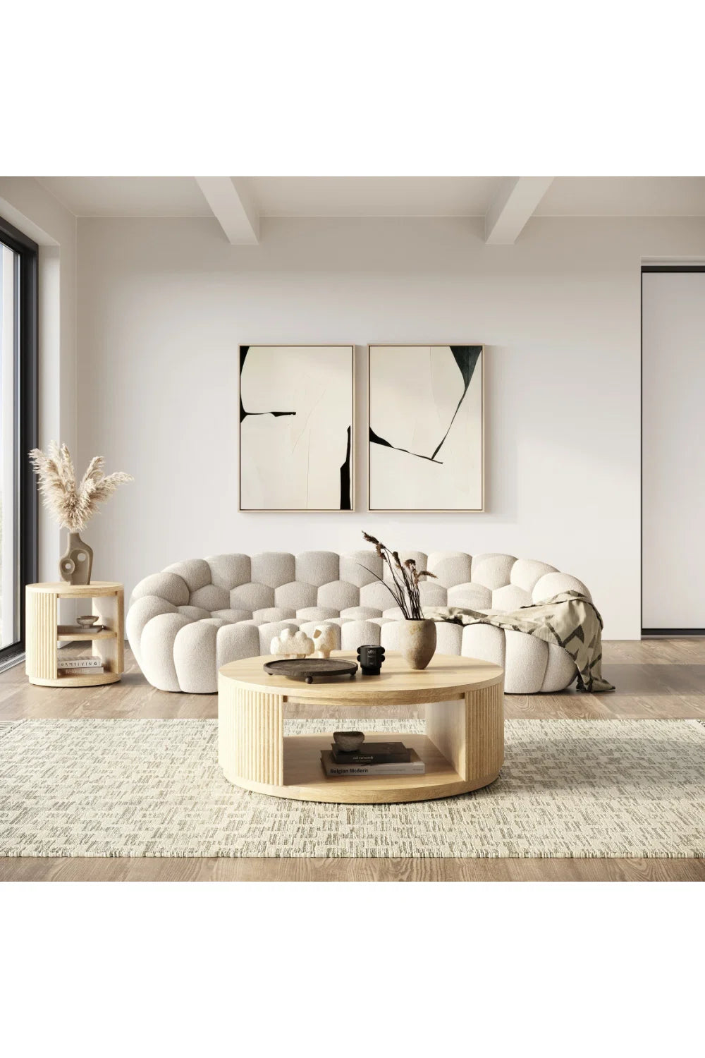 Luxury Hexagonal Tufted Curved Sofa Modern Italian Style for Villa