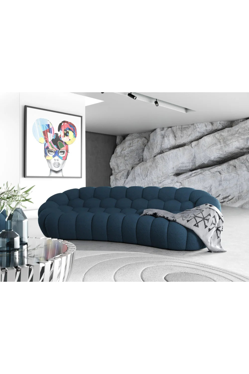 Luxury Hexagonal Tufted Curved Sofa Modern Italian Style for Villa