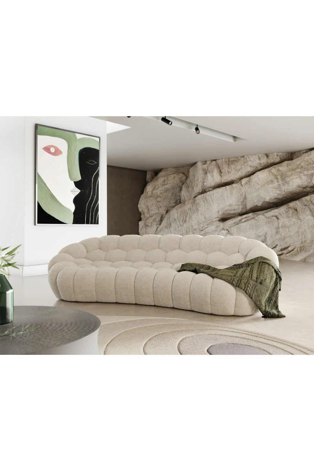 Luxury Hexagonal Tufted Curved Sofa Modern Italian Style for Villa