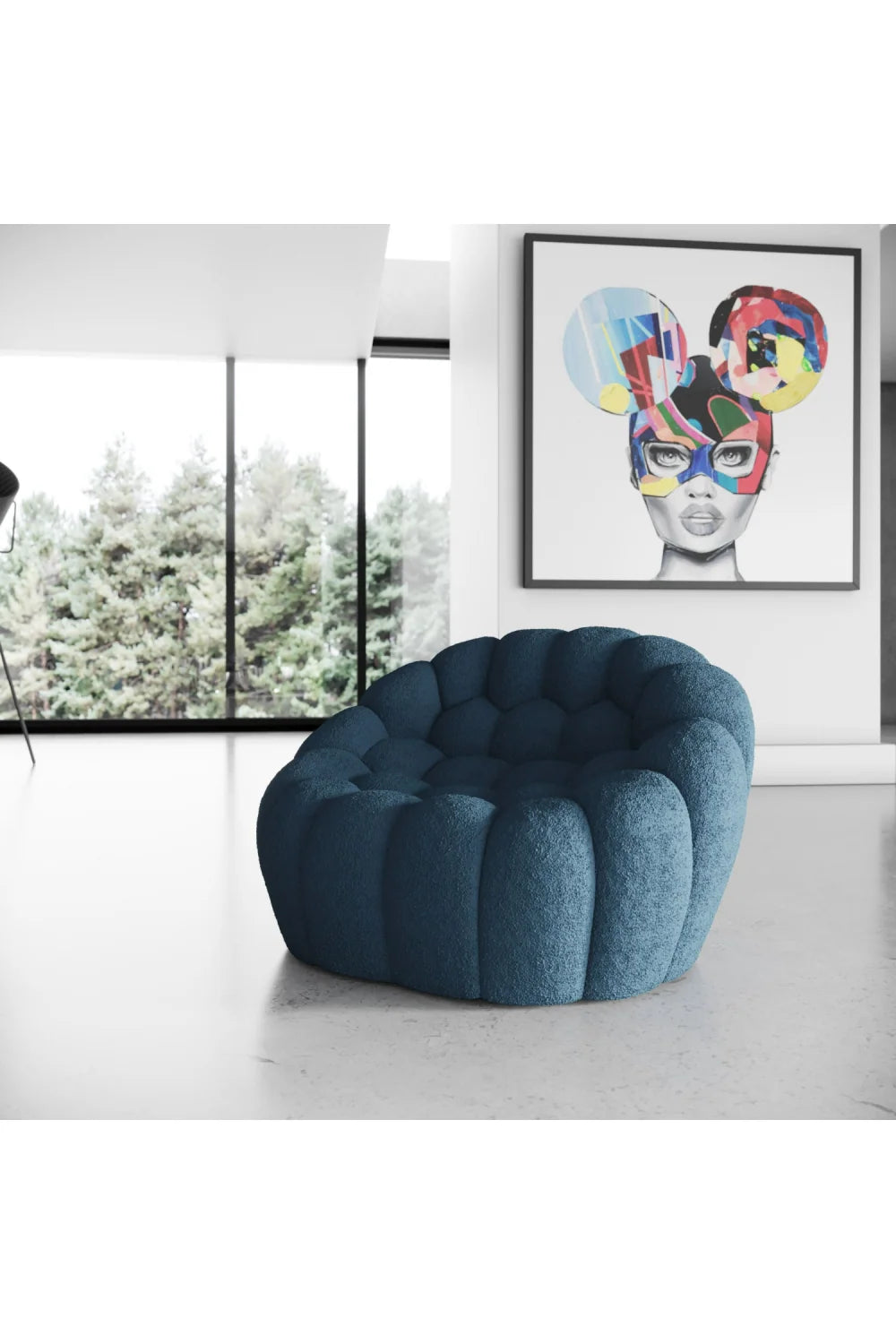 Luxury Hexagonal-Tufted Lounge Chair Modern Italian Style for Villa