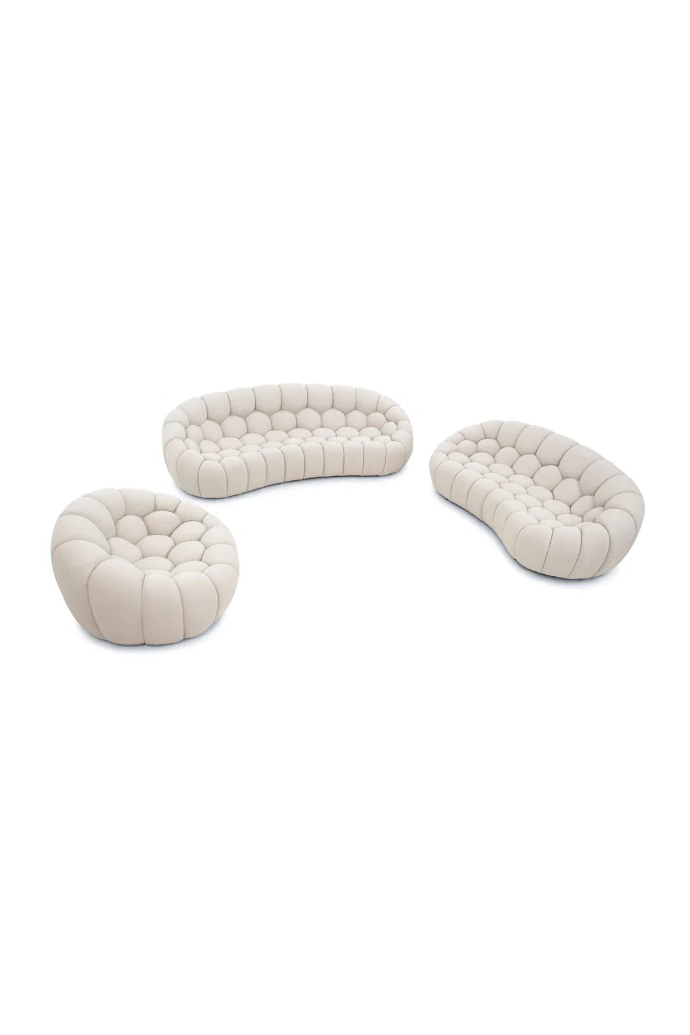 Luxury Hexagonal Tufted Loveseat Modern Italian Style for Villa