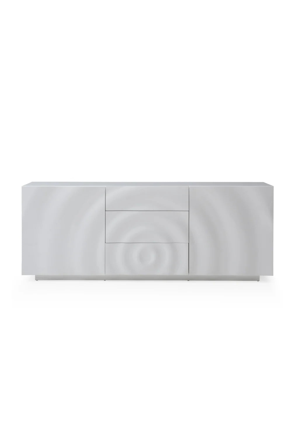 Luxury High Gloss White 4-Door Sideboard European Style for Villa