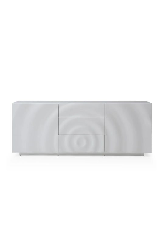 Luxury High Gloss White 4-Door Sideboard European Style for Villa