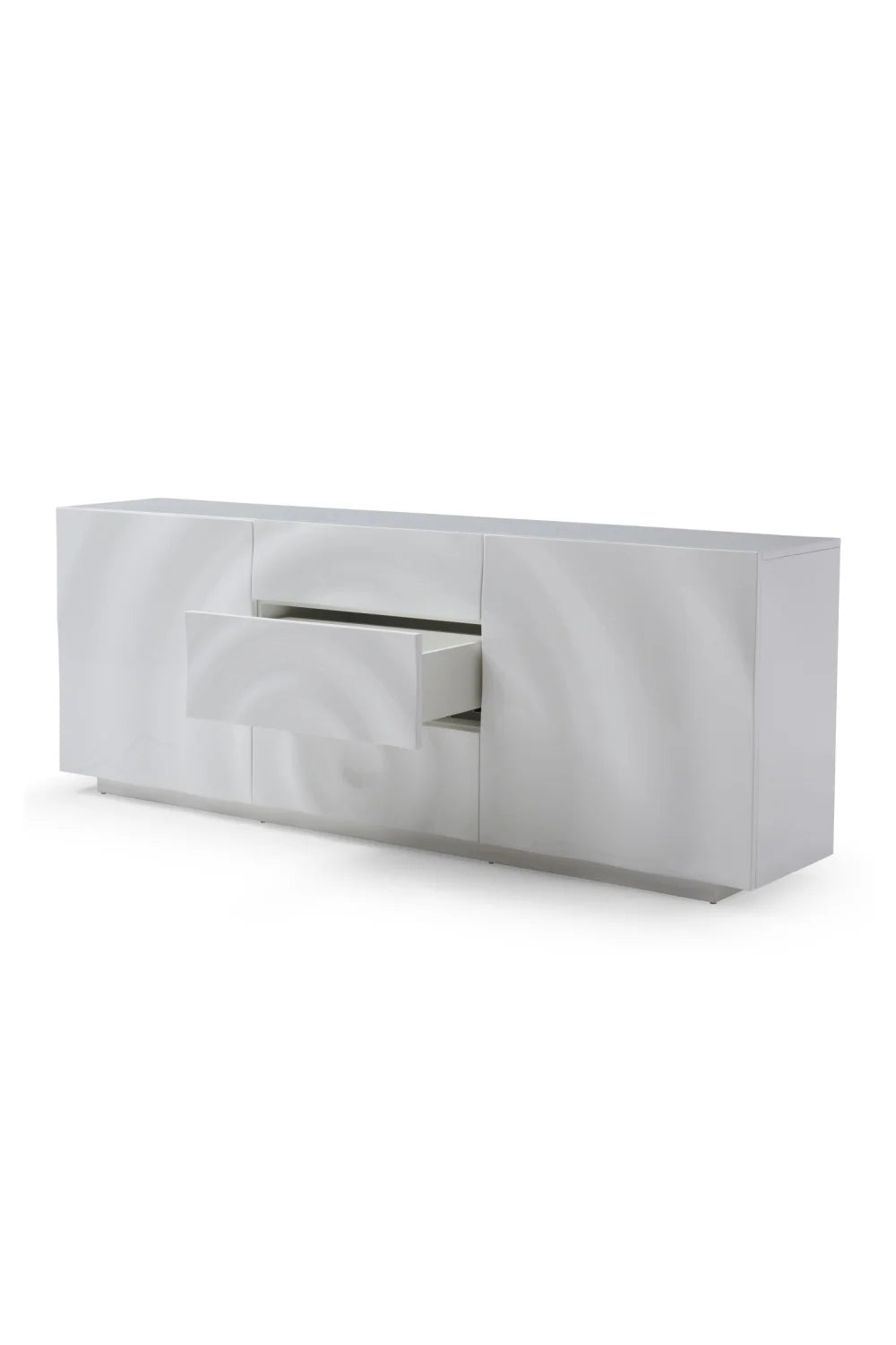 Luxury High Gloss White 4-Door Sideboard European Style for Villa