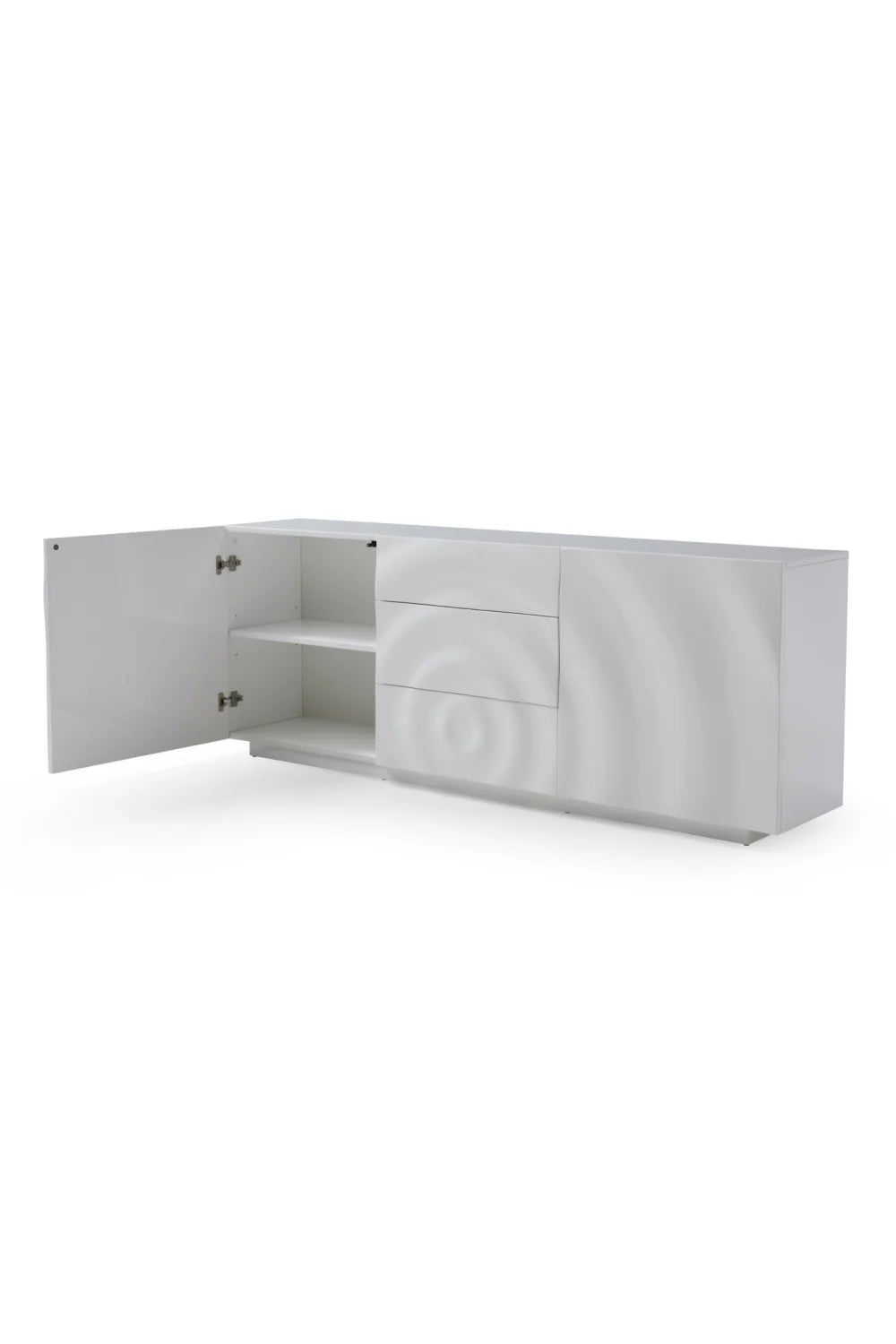 Luxury High Gloss White 4-Door Sideboard European Style for Villa