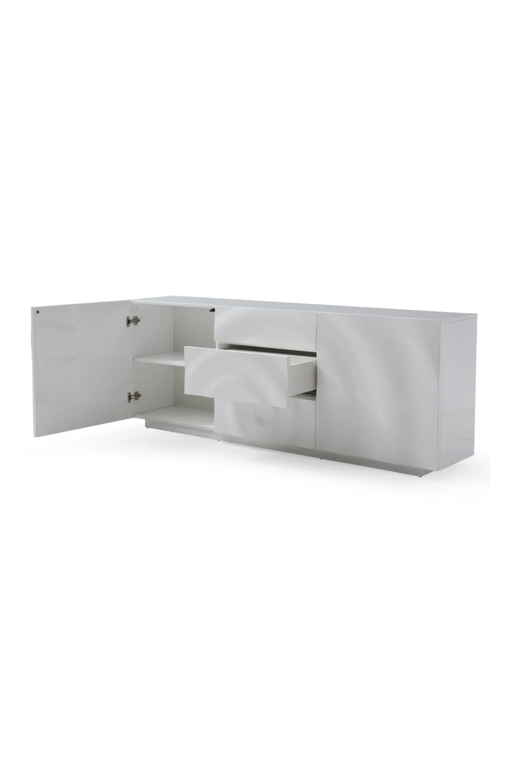 Luxury High Gloss White 4-Door Sideboard European Style for Villa