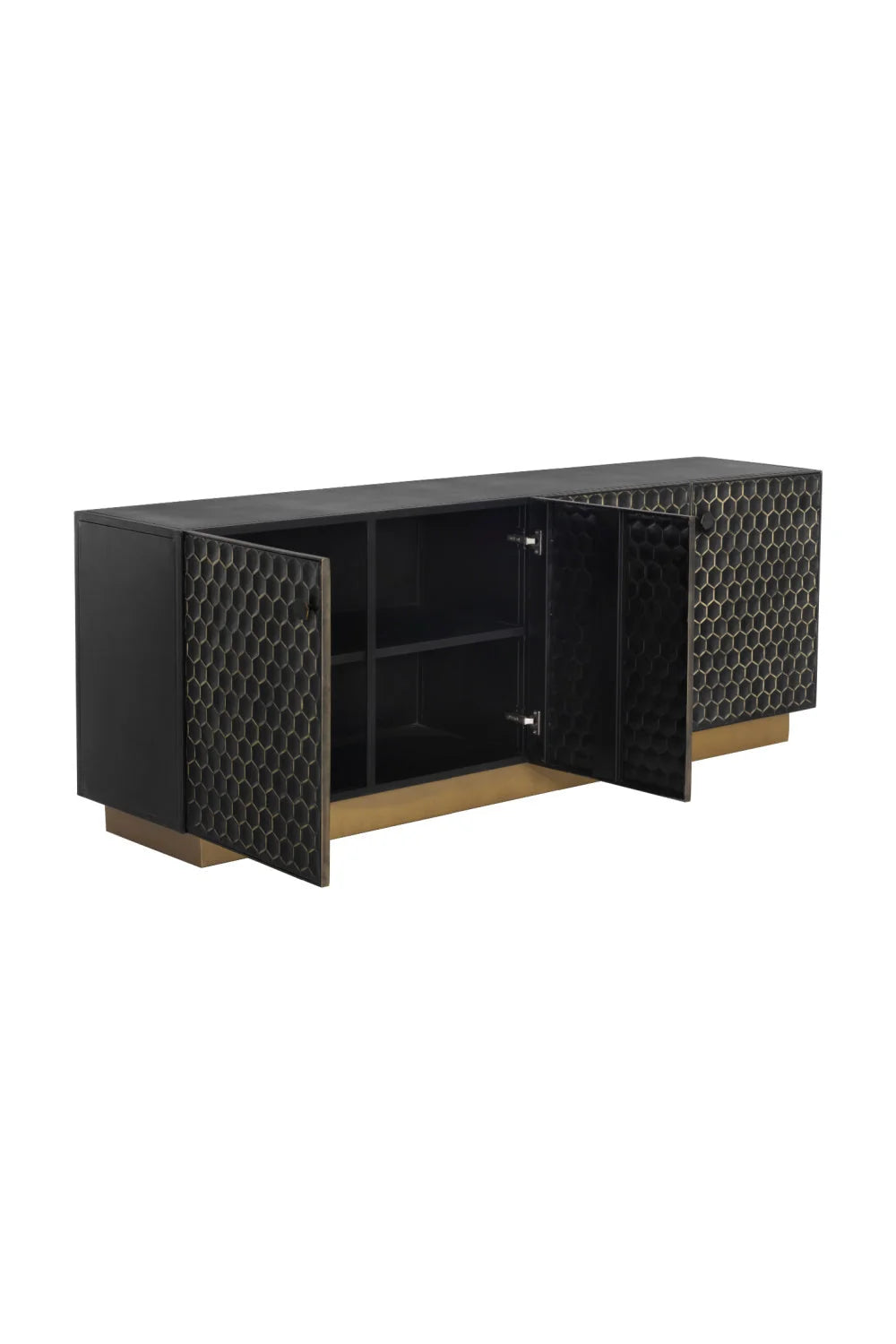 Luxury Honeycomb Pattern Iron Sideboard European Style for Villa