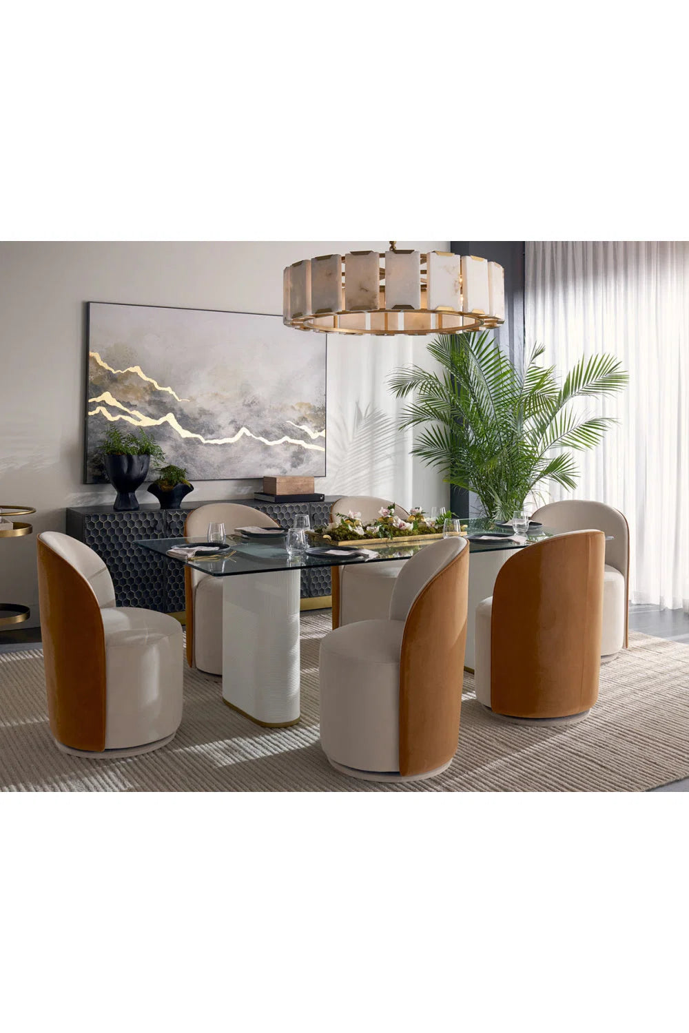 Luxury Honeycomb Pattern Iron Sideboard European Style for Villa