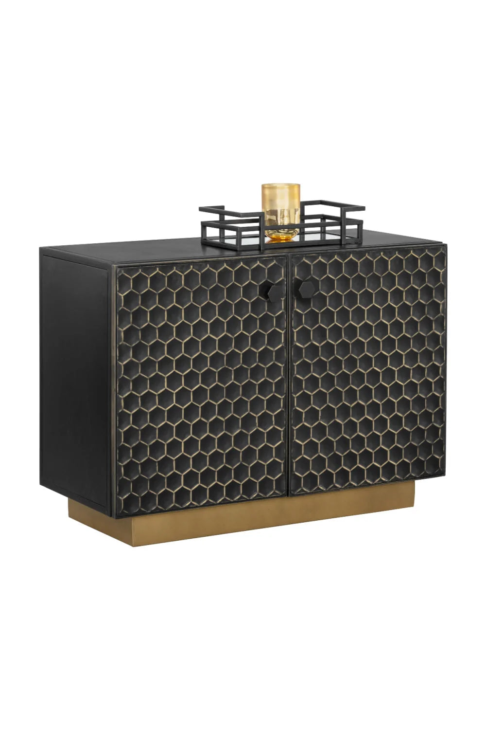 Luxury Honeycomb Pattern Iron Sideboard European Style for Villa