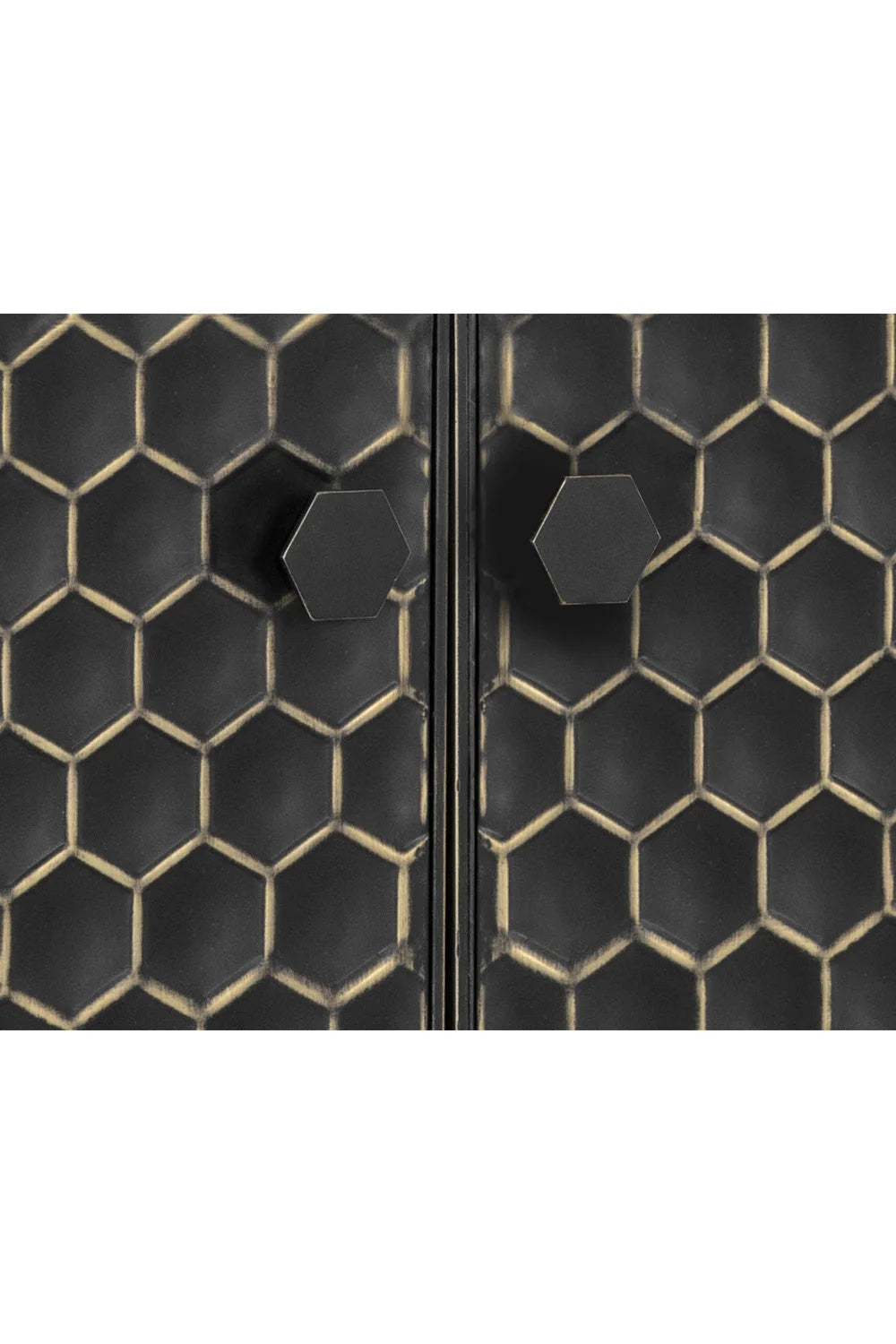 Luxury Honeycomb Pattern Iron Sideboard European Style for Villa