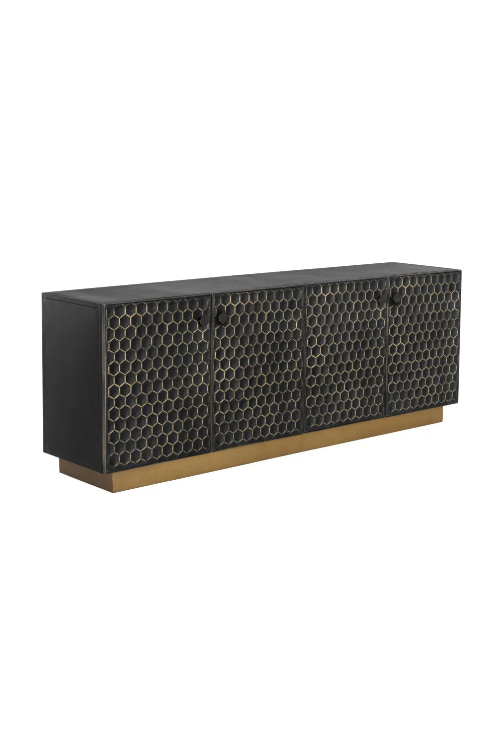Luxury Honeycomb Pattern Iron Sideboard European Style for Villa