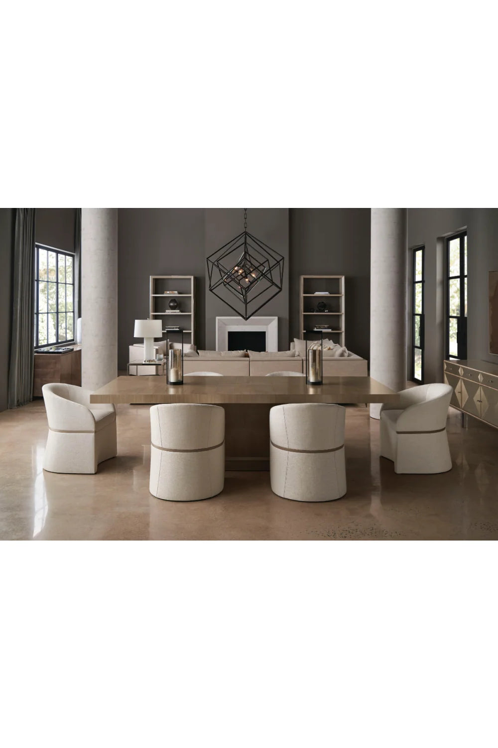 Luxury Horizon Wooden Extendable Dining Table Modern Italian Style for Villa
