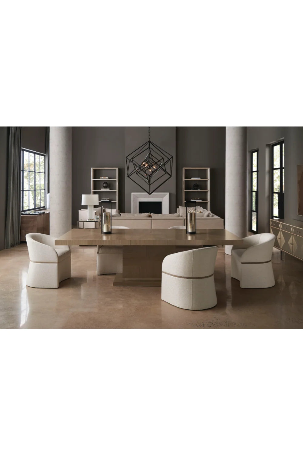 Luxury Horizon Wooden Extendable Dining Table Modern Italian Style for Villa