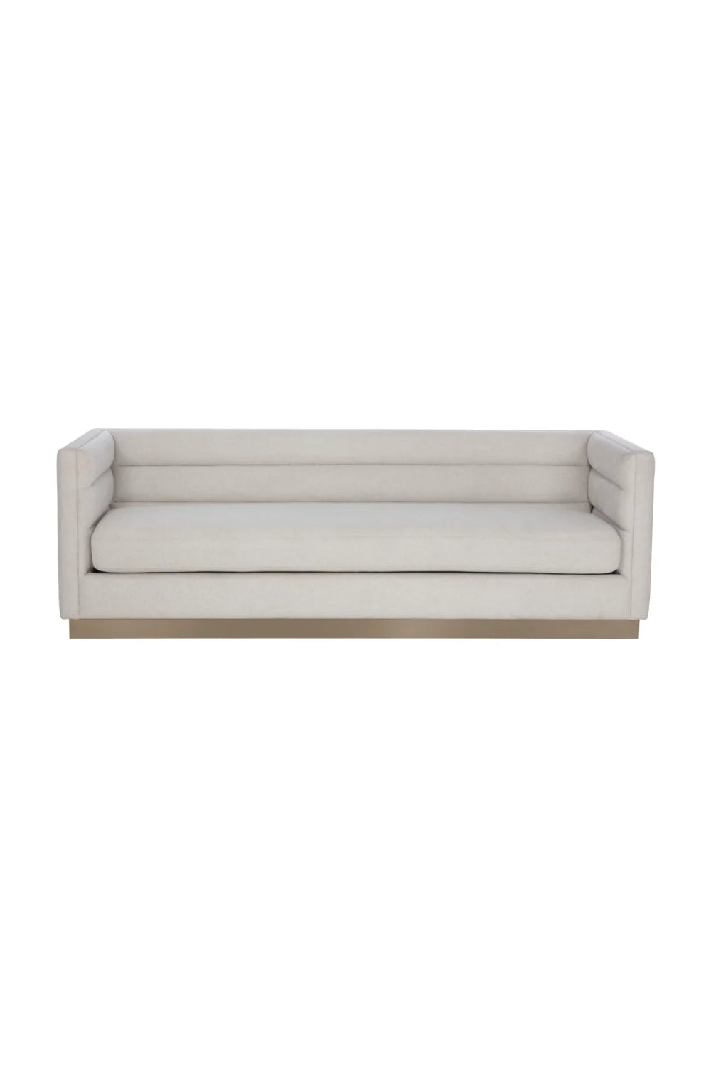 Luxury Horizontal Tufted White Fabric Sofa Modern Italian Style for Villa