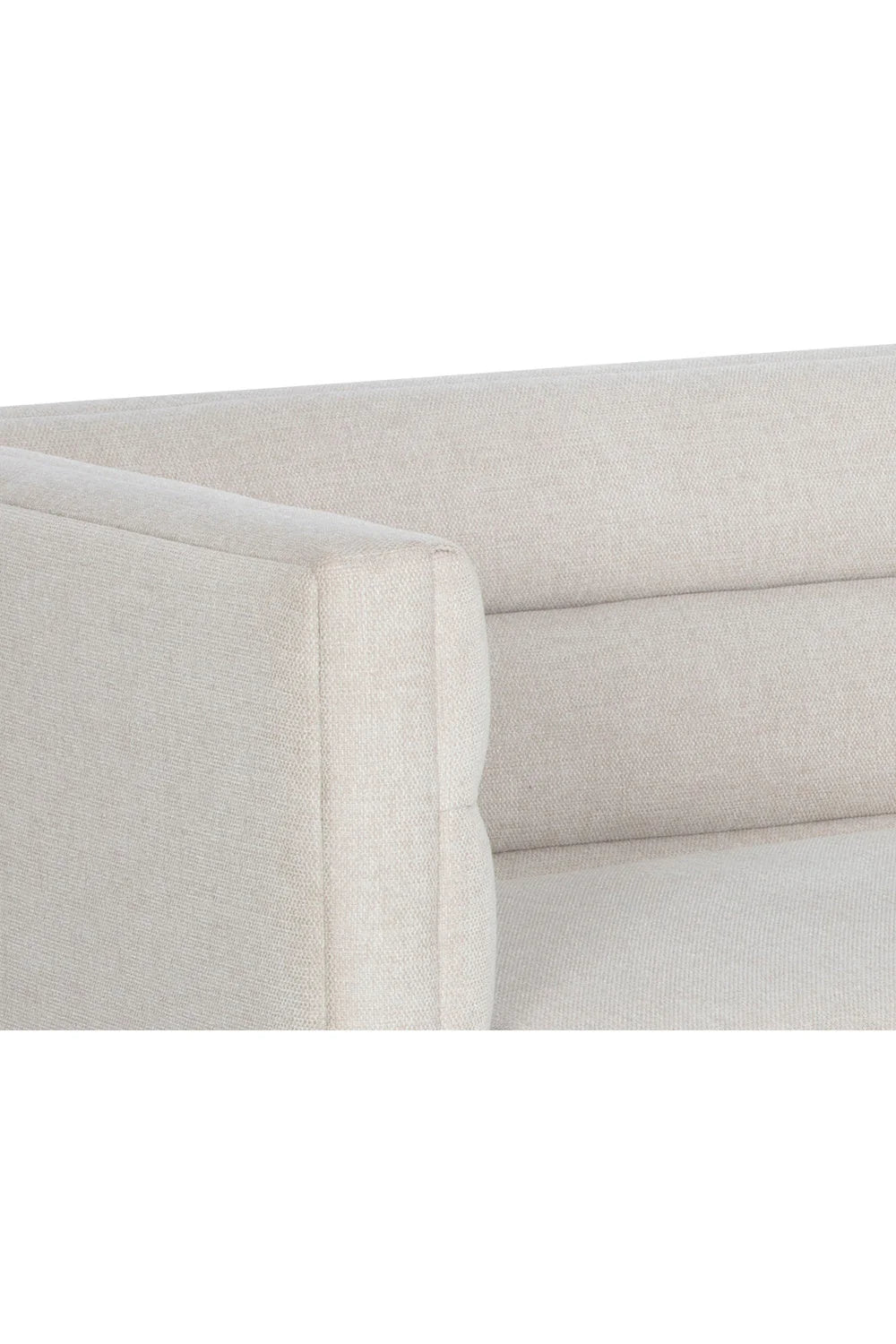 Luxury Horizontal Tufted White Fabric Sofa Modern Italian Style for Villa