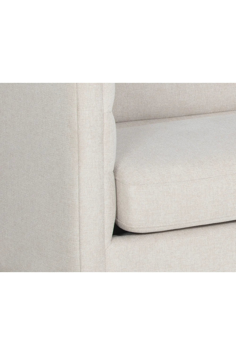 Luxury Horizontal Tufted White Fabric Sofa Modern Italian Style for Villa