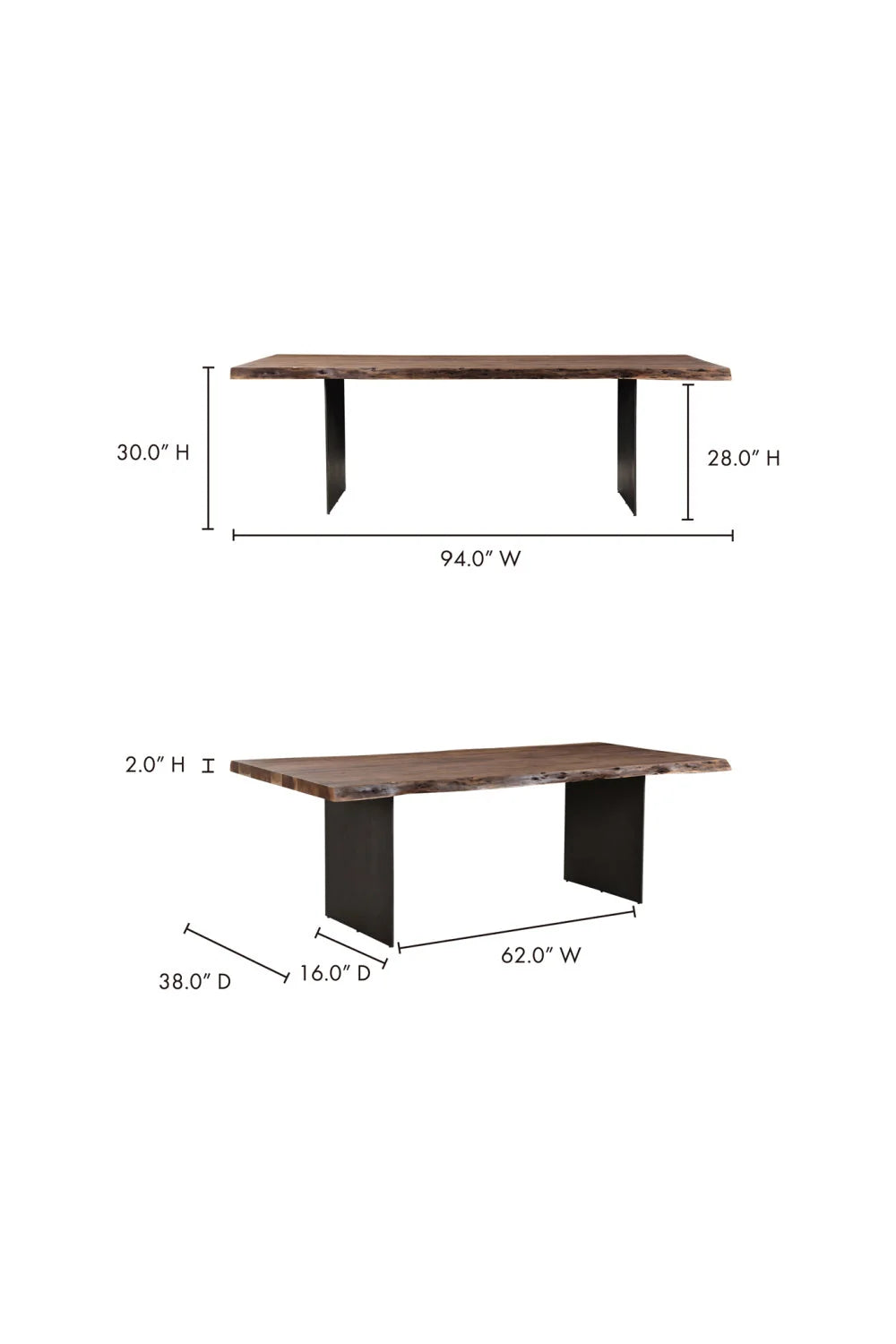Luxury Howell Acacia Dining Table Modern Italian Style for Villa