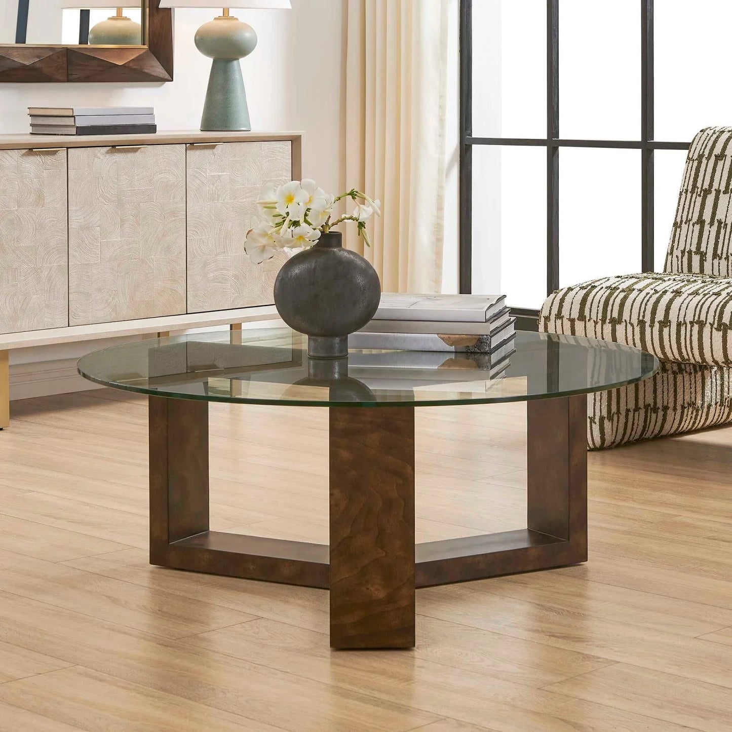 Luxury Ignis Tempered Glass Coffee Table Modern Italian Style for Villa