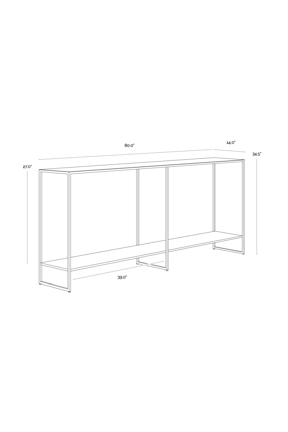 Luxury Iron Console Table Modern Italian Style for Villa