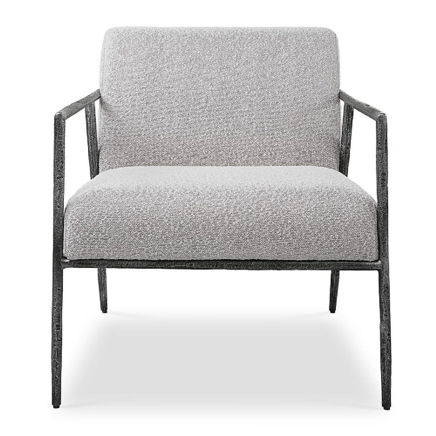 Luxury Iron Framed Boucle Lounge Chair Modern European Style for Villa