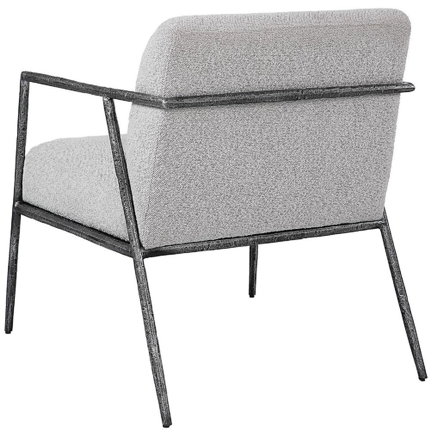 Luxury Iron Framed Boucle Lounge Chair Modern European Style for Villa