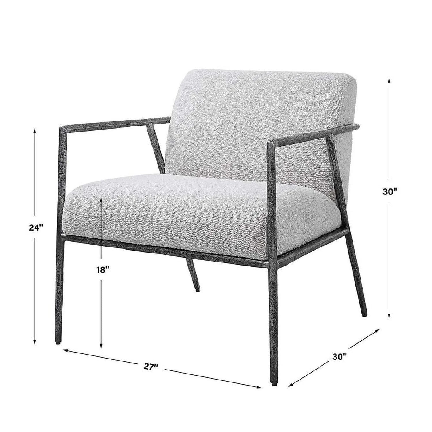 Luxury Iron Framed Boucle Lounge Chair Modern European Style for Villa