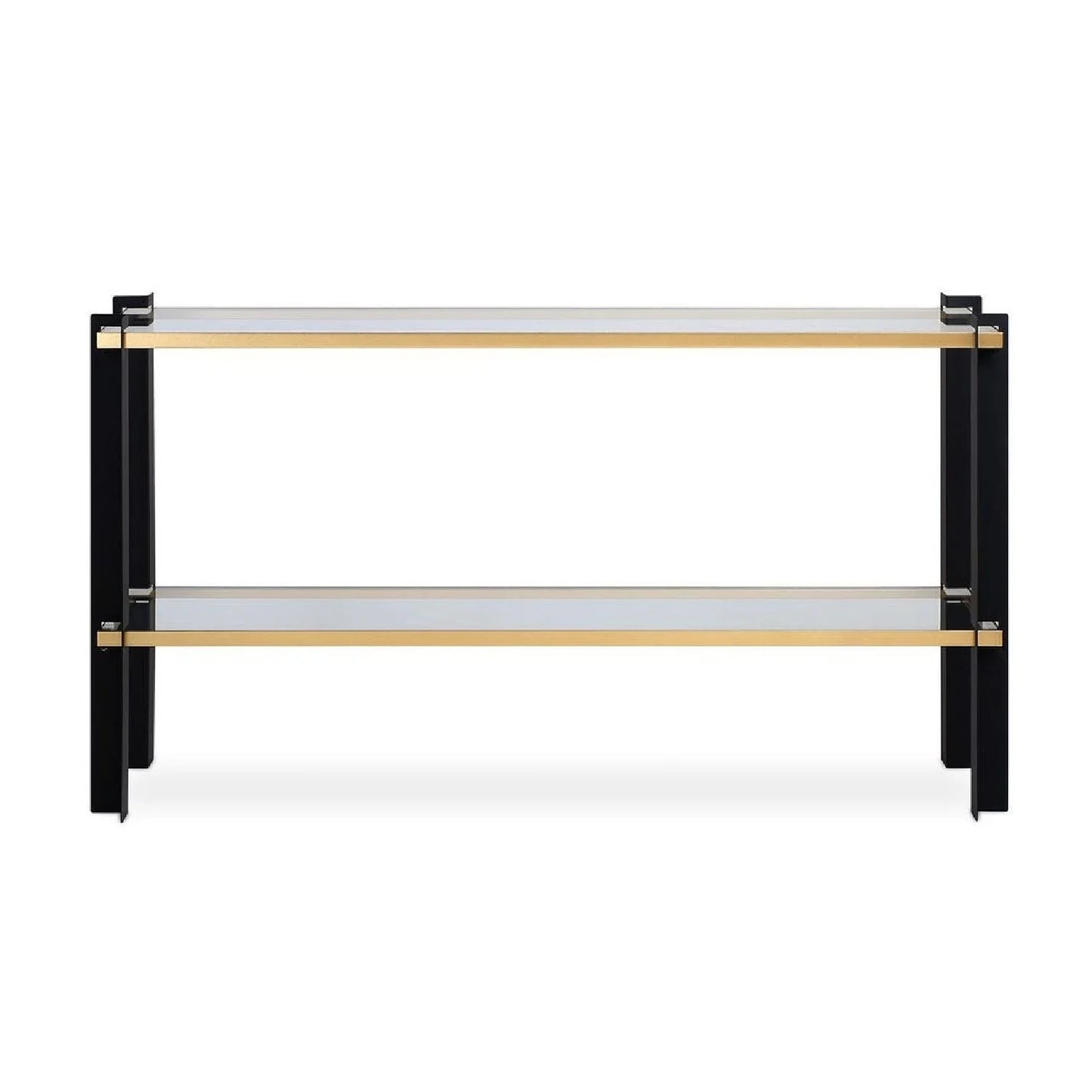 Luxury Iron Framed Glass Console Table Modern Italian Style for Villa