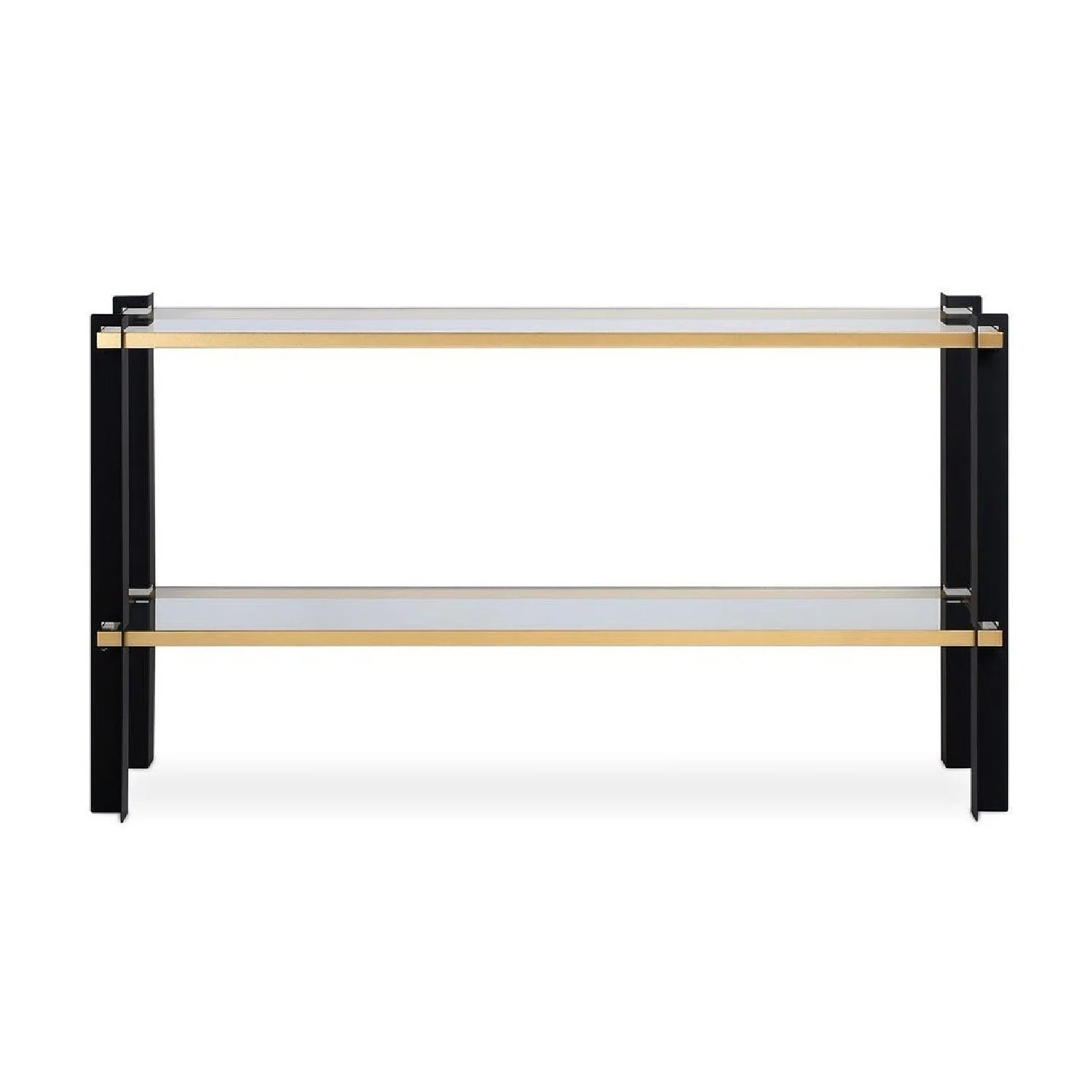 Luxury Iron Framed Glass Console Table Modern Italian Style for Villa
