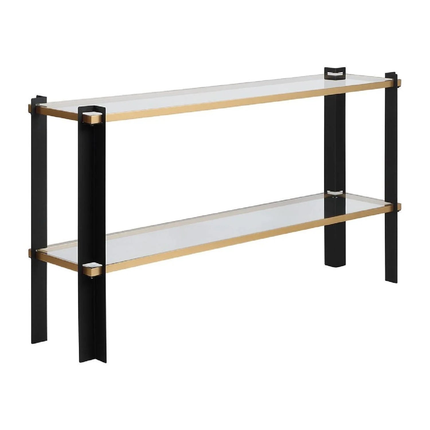 Luxury Iron Framed Glass Console Table Modern Italian Style for Villa