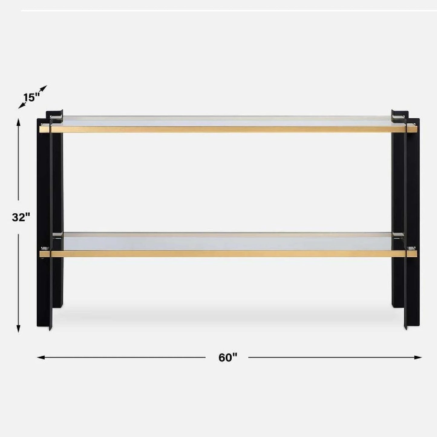 Luxury Iron Framed Glass Console Table Modern Italian Style for Villa