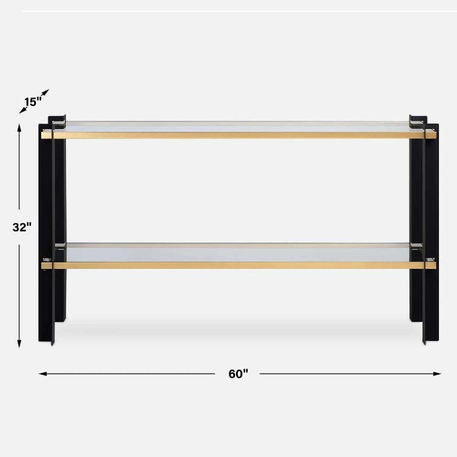 Luxury Iron Framed Glass Console Table Modern Italian Style for Villa