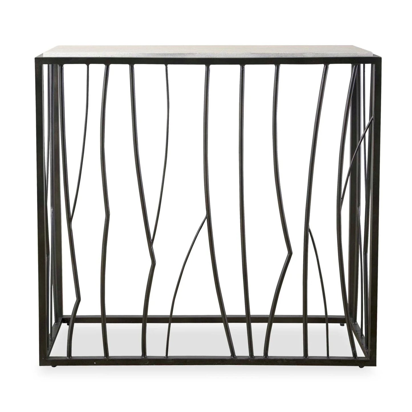 Luxury Iron Travertine Console Table Modern Italian Style for Villa