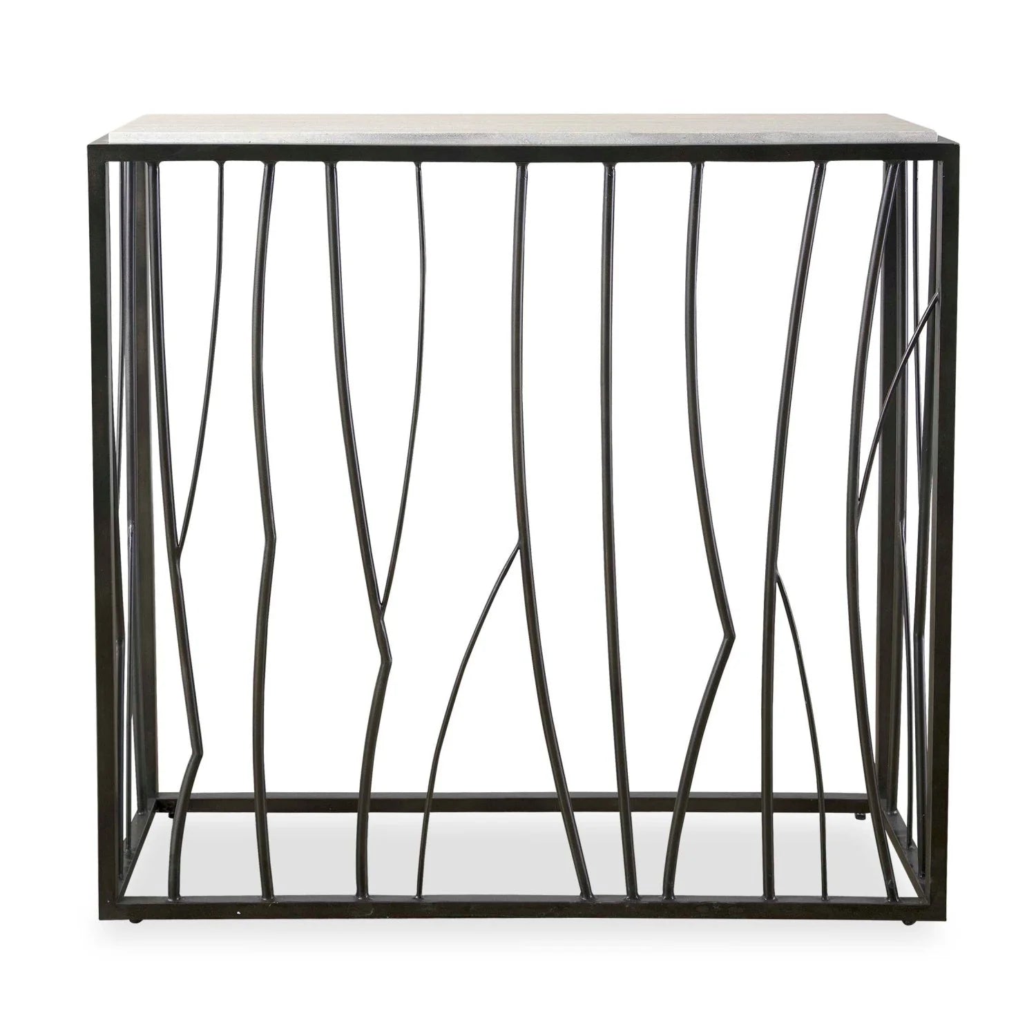 Luxury Iron Travertine Console Table Modern Italian Style for Villa