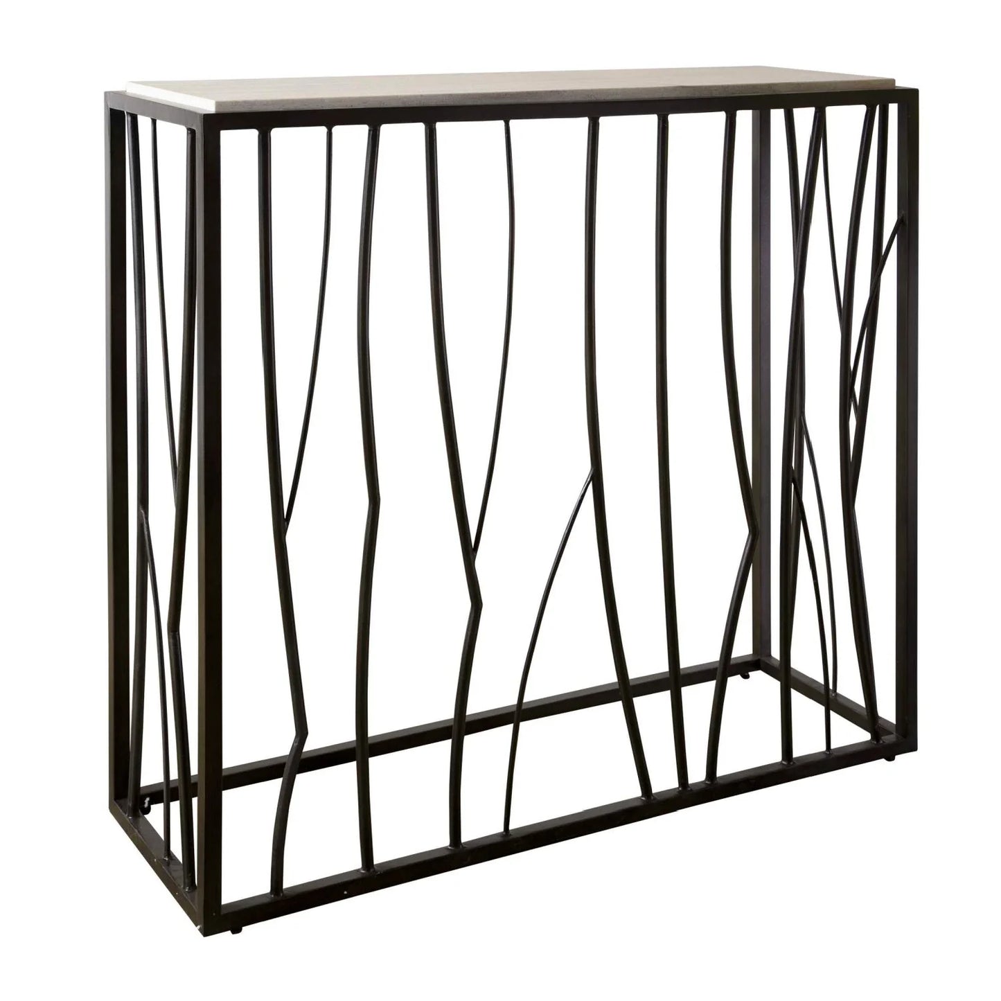 Luxury Iron Travertine Console Table Modern Italian Style for Villa
