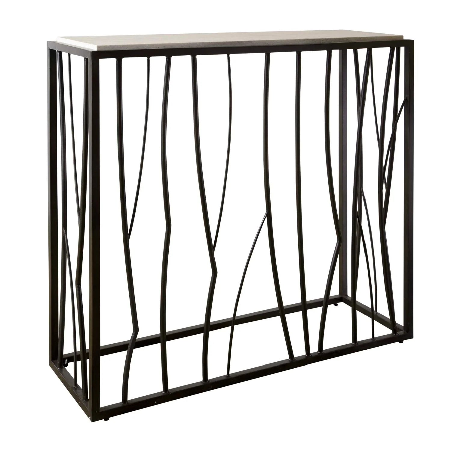 Luxury Iron Travertine Console Table Modern Italian Style for Villa