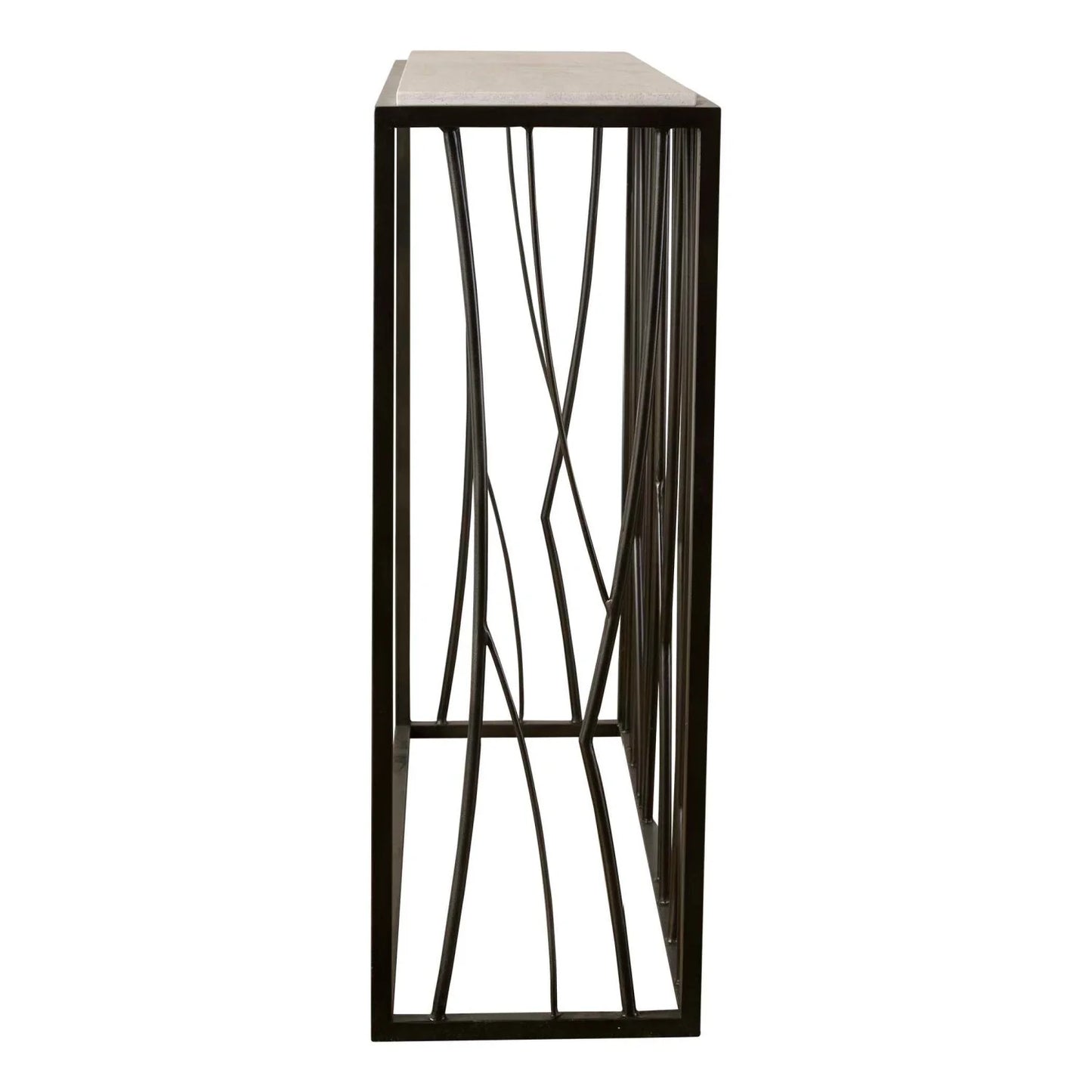 Luxury Iron Travertine Console Table Modern Italian Style for Villa